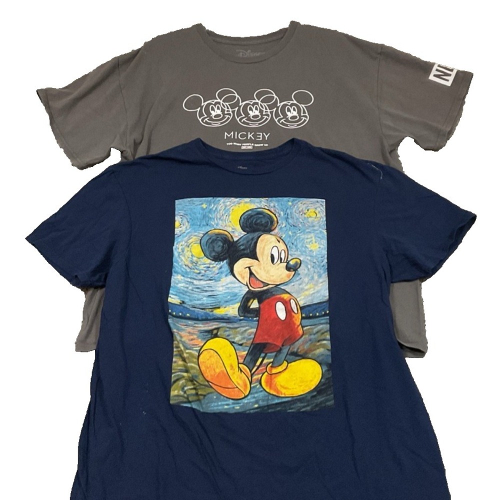 Lot of 2 Disney Mickey Mouse Casual Vacation T shirts Womens Size XL NEFF